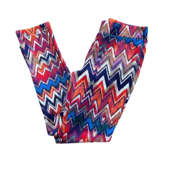 Like an Angel Women's Multicolor Geometric Dress Pants Size L Casual Stretch - Picture 6 of 6